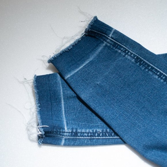 Old Navy Rockstar Super Skinny Jeans Womens 0 Blue Distressed Raw Hem F03X - Picture 6 of 7